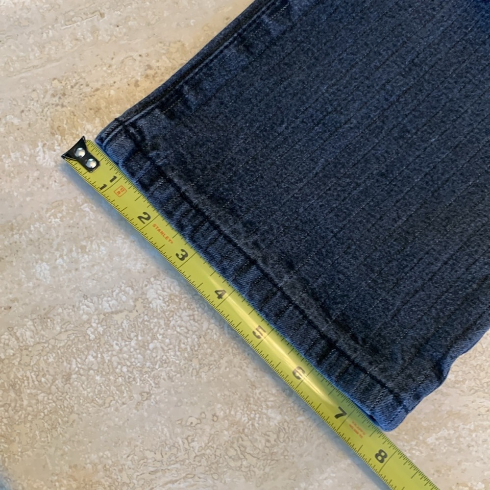 LAUREN JEANS CO Ralph Lauren jeans, grey, edgy stripe texture, high rise. 14P - Picture 16 of 17